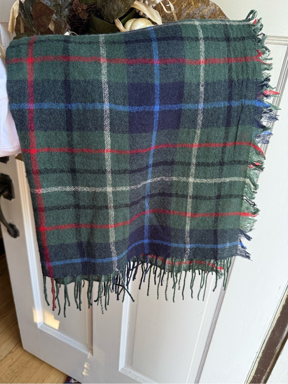 100% Wool Tartan- Inspired Plaid Madewell Scarf